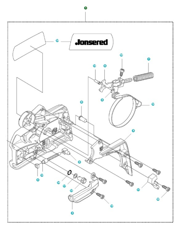 Kopplingskåpa Kpl i gruppen Reservdelar Motorsågar / Reservdelar Jonsered Motorsågar / Reservdelar Jonsered CS2240 hos Motorsågsbutiken (5013882-02)