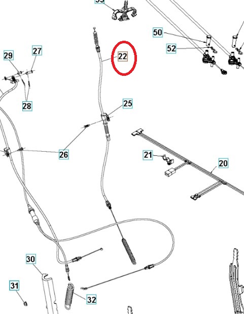 Kabel Vajer Till Drivning i gruppen Övriga Reservdelar / Reservdelar Husqvarna Snöslungor / Reservdelar Husqvarna ST330 hos Motorsågsbutiken (5016566-02)