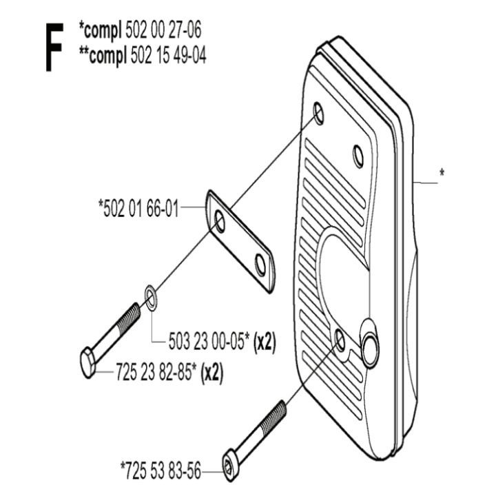 Ljuddämpare Kpl, i gruppen Reservdelar Röjsågar / Röjsågar Husqvarna 100-serie / Reservdelar Husqvarna 165RX hos Motorsågsbutiken (5020027-04)