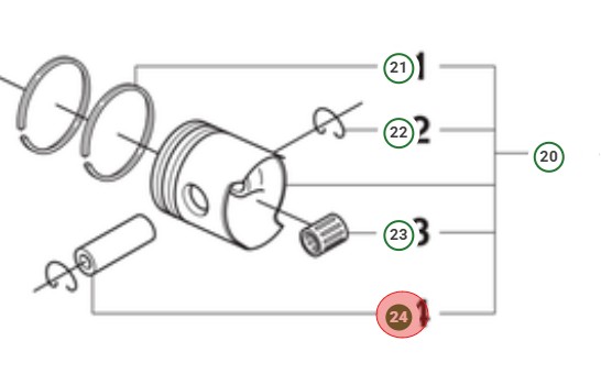 Kolvbult i gruppen hos Motorsågsbutiken (5032891-09)