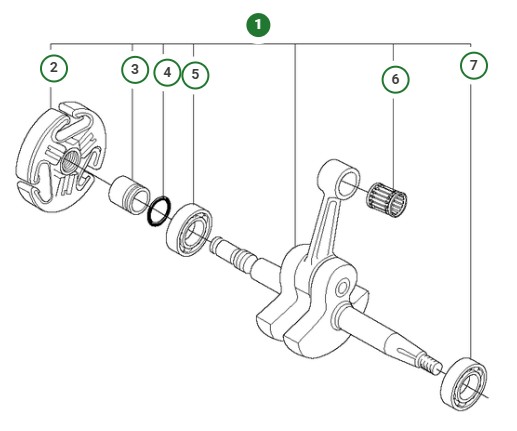 Vevaxel i gruppen  hos Motorsågsbutiken (5037487-05)