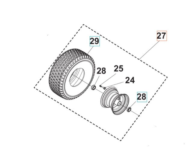Hjulkit TS 112, TS 114, TC 215T, TC 220T, TS 112, TS 114, TS 215T, TS 217T i gruppen  hos Motorsågsbutiken (5311479-41)
