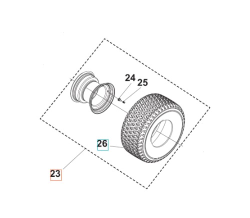 Hjulkit bak TS 112, TS 114, TC 215T, TC 220T, TS 112, TS 114, TS 215T, TS 217T i gruppen  hos Motorsågsbutiken (5311479-42)
