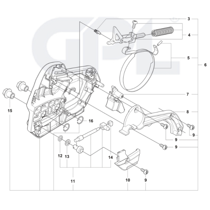 Kopplingskåpa 564XPG i gruppen Reservdelar Motorsågar / Husqvarna Motorsågar 500-serie / Reservdelar Husqvarna 564XPG Fuel Inject hos Motorsågsbutiken (5312667-01)