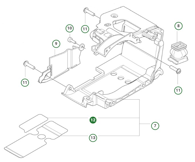 HEAT DEFLECTOR CYLINDER COVER i gruppen Reservdelar Motorsågar / Husqvarna Motorsågar 500-serie / Reservdelar Husqvarna T540XP Mark III hos Motorsågsbutiken (5314099-01)