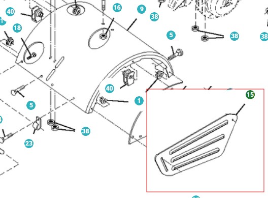 Skärm, Höger i gruppen Övriga Reservdelar / Reservdelar Husqvarna Jordfräsar / Reservdelar Husqvarna DRT 900 H hos Motorsågsbutiken (5324404-50)