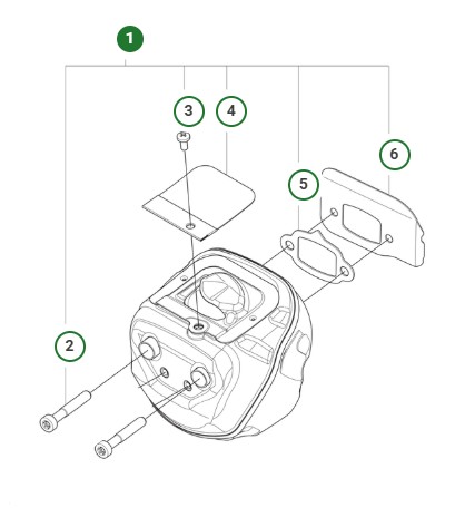 Ljuddämparsats 564XPG i gruppen Reservdelar Motorsågar / Husqvarna Motorsågar 500-serie / Reservdelar Husqvarna 564XPG Fuel Inject hos Motorsågsbutiken (5361817-01)