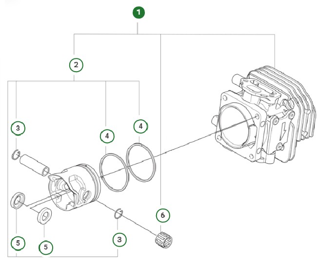 CYLINDER KIT D40 NIKASIL i gruppen Reservdelar Motorsågar / Husqvarna Motorsågar 500-serie / Reservdelar Husqvarna 540 XP Mark III hos Motorsågsbutiken (5366598-02)