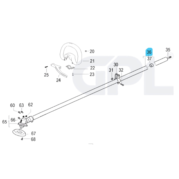 Riggrör i gruppen Reservdelar Röjsågar / Reservdelar Partner Röjsågar / Reservdelar Partner BA300L hos Motorsågsbutiken (5382424-42)