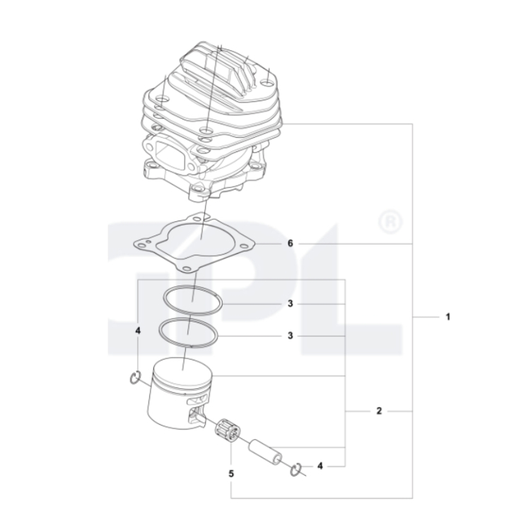 Cylinderkit 564XPG i gruppen Reservdelar Motorsågar / Husqvarna Motorsågar 500-serie / Reservdelar Husqvarna 564XPG Fuel Inject hos Motorsågsbutiken (5400723-02)