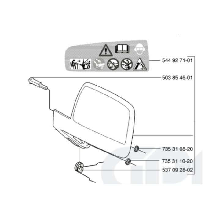 Kastskydd Kpl i gruppen Reservdelar Motorsågar / Diverse / Kastskydd hos Motorsågsbutiken (5440136-03)