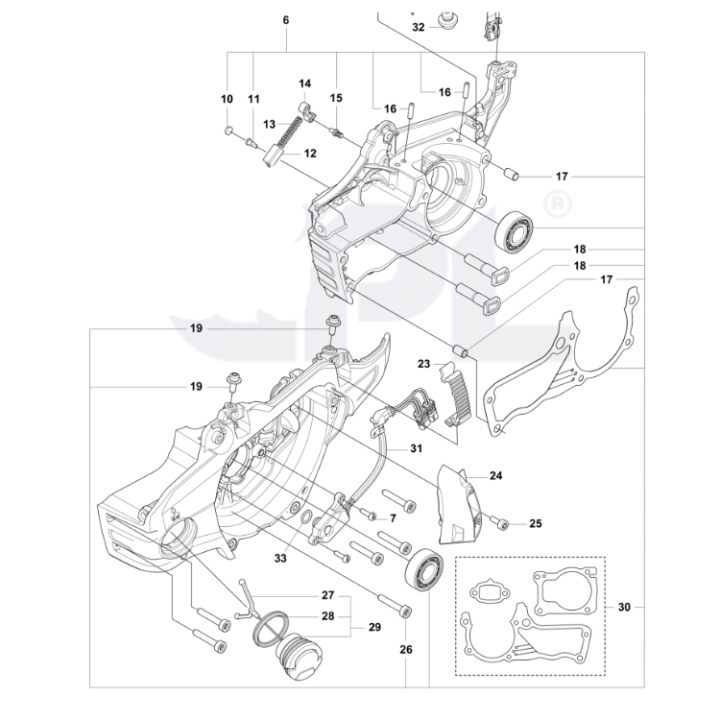 Vevhus 564XPG i gruppen Reservdelar Motorsågar / Husqvarna Motorsågar 500-serie / Reservdelar Husqvarna 564XPG Fuel Inject hos Motorsågsbutiken (5460588-01)