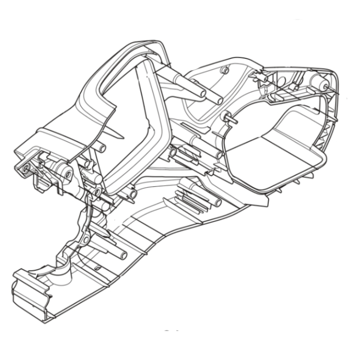 CHASSIS RIGHT i gruppen Reservdelar Motorsågar / Husqvarna Motorsågar 500-serie / Reservdelar Husqvarna 550i XPG hos Motorsågsbutiken (5461490-01)