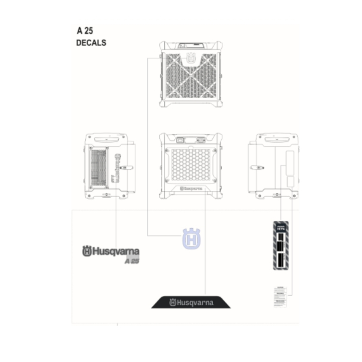Decal kit a 25 eu/row i gruppen Övriga Reservdelar / Reservdelar Damm- & Slamutrustning / Reservdelar Husqvarna A25 hos Motorsågsbutiken (5478508-01)