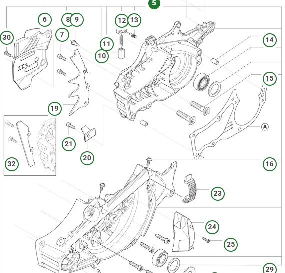 CRANKCASE ASSY 560XP/XPG MET i gruppen  hos Motorsågsbutiken (5753802-25)