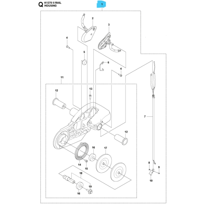 Bearing Housing Assy i gruppen Övriga Reservdelar / Reservdelar Husqvarna Motorkap / Reservdelar Husqvarna K1270 hos Motorsågsbutiken (5766657-11)