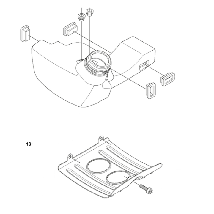 Tank Kpl i gruppen Reservdelar Röjsågar / Röjsågar Husqvarna 200-serie / Reservdelar Husqvarna 241R hos Motorsågsbutiken (5769879-01)