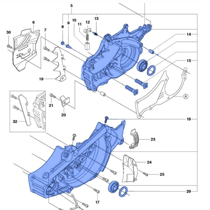 Vevhus i gruppen Reservdelar Motorsågar / Motor & cylinderdelar / Vevhus hos Motorsågsbutiken (5778347-14)