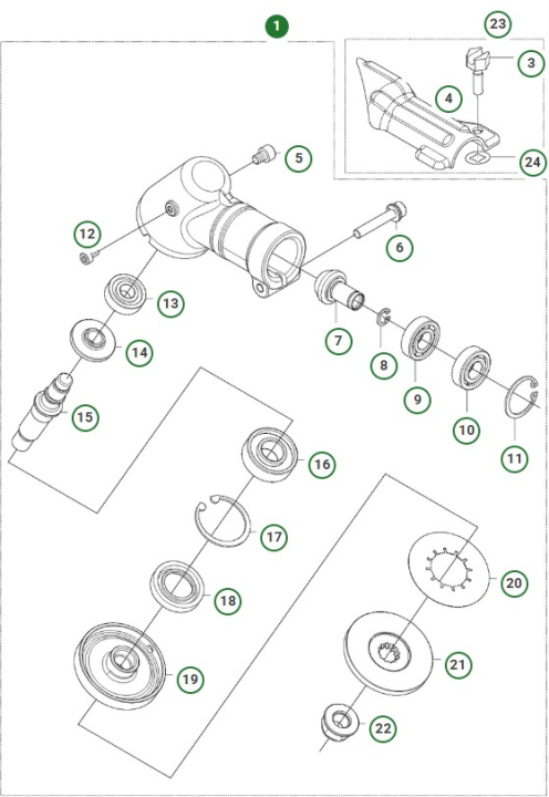 GEAR CASE ASSY i gruppen Reservdelar Röjsågar / Röjsågar Husqvarna 500-serie / Reservdelar Husqvarna 541RS hos Motorsågsbutiken (5790762-02)