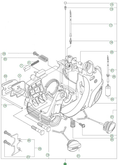 CHASSIS CHASSIS ASSY CARB 2020 i gruppen Reservdelar Motorsågar / Husqvarna Motorsågar 200-serie / Reservdelar Husqvarna 230 hos Motorsågsbutiken (5796652-04)