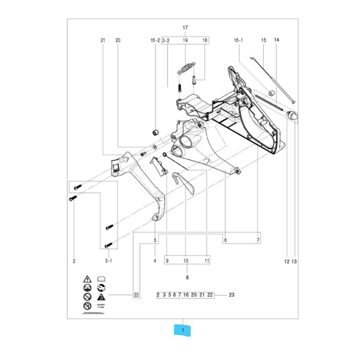 Handtag Bakre Kit i gruppen Reservdelar Motorsågar / Husqvarna Motorsågar 100-serie / Reservdelar Husqvarna 120 / E hos Motorsågsbutiken (5826306-01)