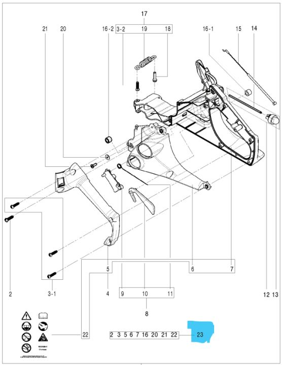 Rear Handle Assy i gruppen Reservdelar Motorsågar / Husqvarna Motorsågar 100-serie / Reservdelar Husqvarna 120 / E hos Motorsågsbutiken (5826311-01)