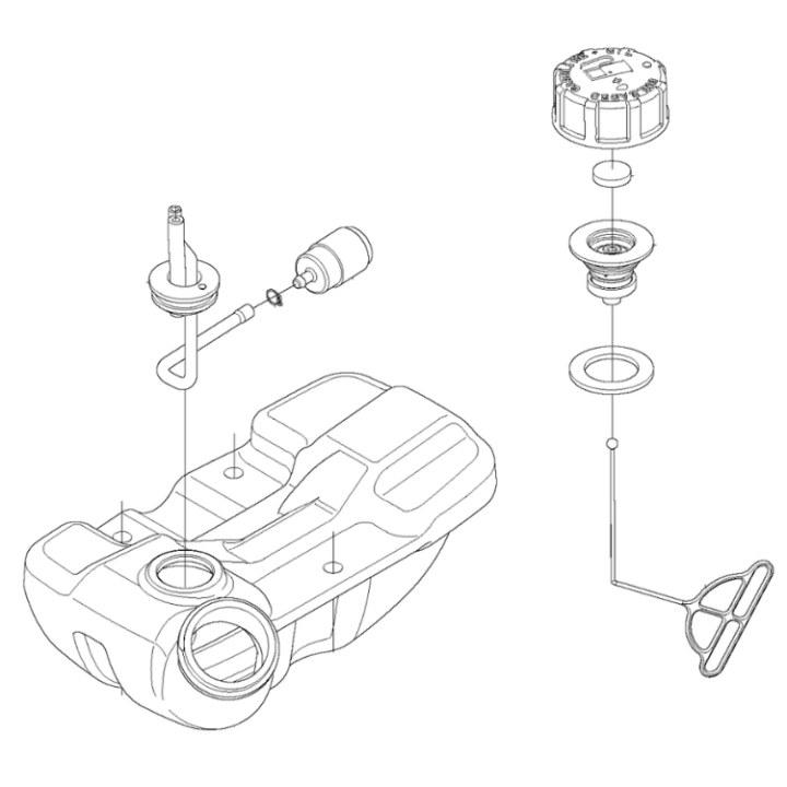 Bränsletank i gruppen Reservdelar Röjsågar / Röjsågar Husqvarna 200-serie / Reservdelar Husqvarna 233RJ hos Motorsågsbutiken (5838012-01)