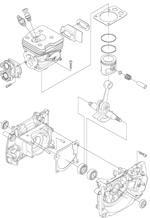 Short Block 5854515-03 i gruppen Reservdelar Röjsågar / Röjsågar Husqvarna 500-serie / Reservdelar Husqvarna 545F hos Motorsågsbutiken (5854515-03)
