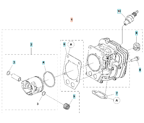 Cylinderkit Husqvarna T540XP i gruppen Reservdelar Motorsågar / Motor & cylinderdelar / Cylinder & kolv hos Motorsågsbutiken (5863415-02)