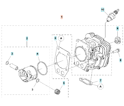 Cylinderkit Husqvarna T540XP i gruppen Reservdelar Motorsågar / Husqvarna Motorsågar 500-serie / Reservdelar Husqvarna T540XP hos Motorsågsbutiken (5863415-02)