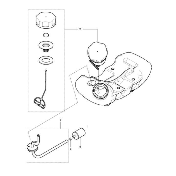 Bränsletank Komplett i gruppen Reservdelar Röjsågar / Röjsågar Husqvarna 500-serie / Reservdelar Husqvarna 531RS hos Motorsågsbutiken (5926136-02)