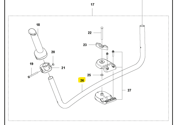 Handlebar i gruppen Reservdelar Röjsågar / Röjsågar Husqvarna 500-serie / Reservdelar Husqvarna 535iRX hos Motorsågsbutiken (5930543-01)