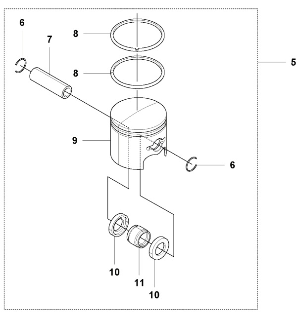 Kolv Komplett i gruppen Reservdelar Röjsågar / Röjsågar Husqvarna 500-serie / Reservdelar Husqvarna 541RS hos Motorsågsbutiken (5933051-01)