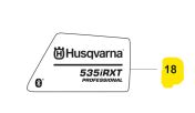 Decal Product i gruppen Reservdelar Röjsågar / Röjsågar Husqvarna 500-serie / Reservdelar Husqvarna 535iRX hos Motorsågsbutiken (5933498-01)