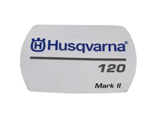 Dekal Modelnamn 120Mkii i gruppen Reservdelar Motorsågar / Husqvarna Motorsågar 100-serie / Reservdelar Husqvarna 120 / E hos Motorsågsbutiken (5949141-01)
