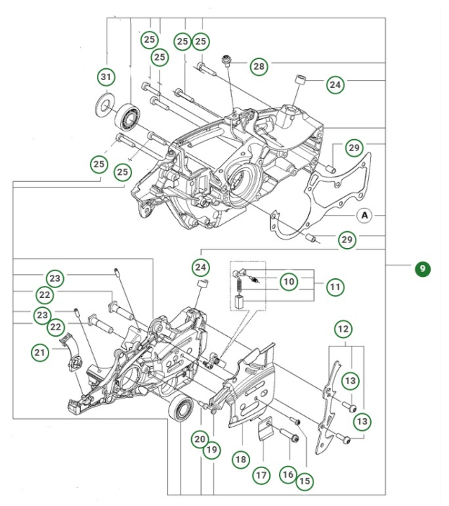 CRANKCASE KIT 545/550XP/XPGMKI i gruppen  hos Motorsågsbutiken (5958977-05)