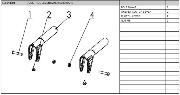 CONTROL LEVERS AND HARDWARE i gruppen Övriga Reservdelar / Reservdelar Husqvarna Snöslungor / Reservdelar Husqvarna ST124 hos Motorsågsbutiken (5960135-01)
