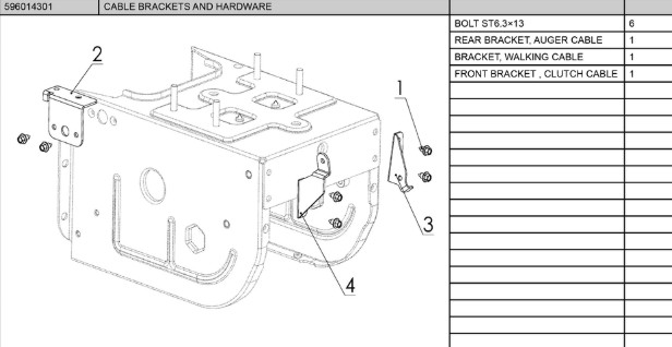 CABLE BRACKETS AND HARDWARE i gruppen Övriga Reservdelar / Reservdelar Husqvarna Snöslungor / Reservdelar Husqvarna ST124 hos Motorsågsbutiken (5960143-01)