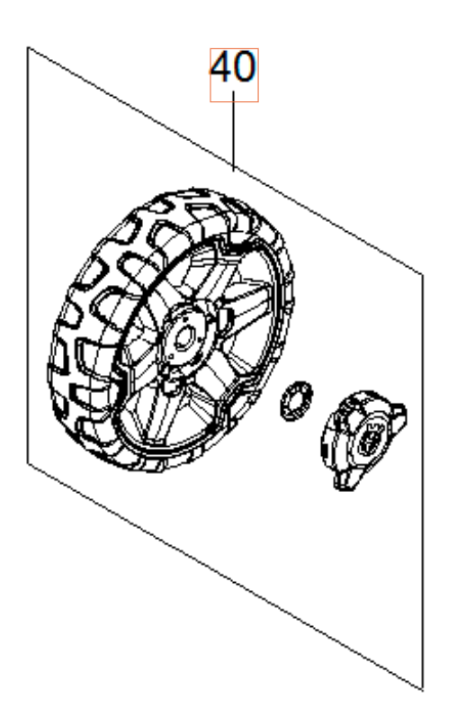 Wheel Kit D200 i gruppen Övriga Reservdelar / Reservdelar Husqvarna Högtryckstvättar / Reservdelar Husqvarna PW490 hos Motorsågsbutiken (5960278-01)