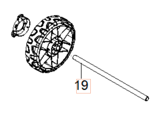 Wheel Axle i gruppen Övriga Reservdelar / Reservdelar Husqvarna Högtryckstvättar / Reservdelar Husqvarna PW360 hos Motorsågsbutiken (5962890-01)