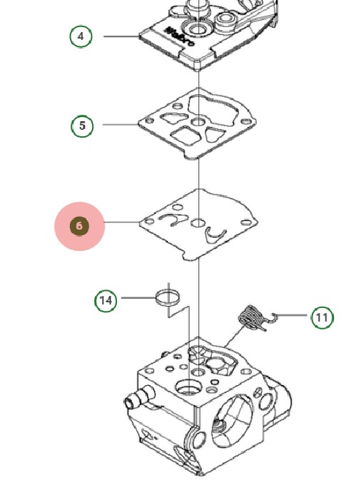 DIAPHRAGM i gruppen Reservdelar Röjsågar / Röjsågar Husqvarna 500-serie / Reservdelar Husqvarna 525RX / T hos Motorsågsbutiken (5969681-01)