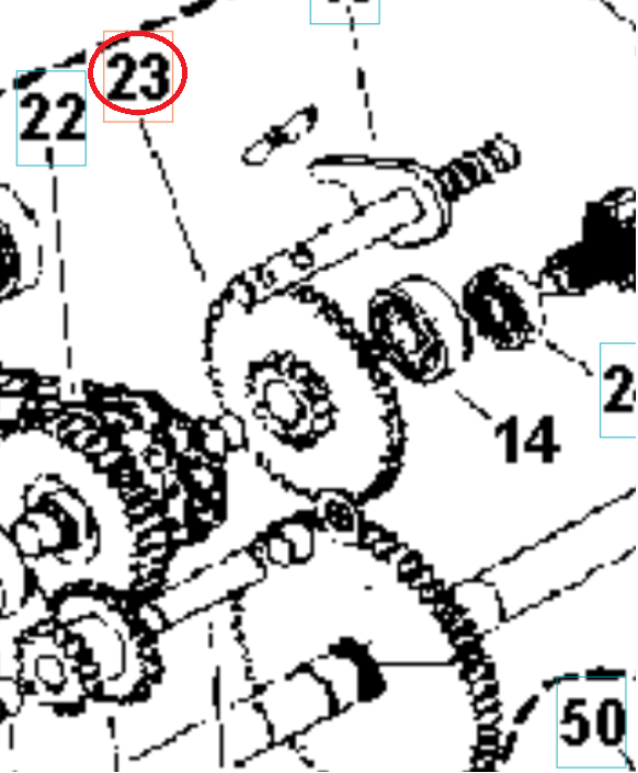 Gear 15-44 i gruppen Övriga Reservdelar / Reservdelar Husqvarna Jordfräsar / Reservdelar Husqvarna TR348 hos Motorsågsbutiken (5986775-01)