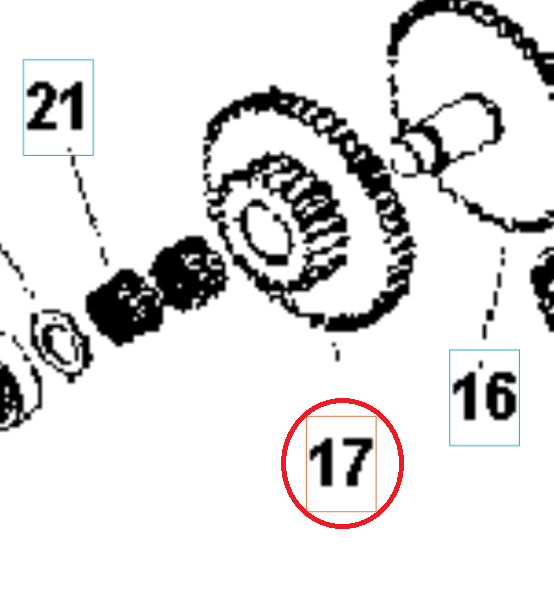 Gear 21-44 i gruppen Övriga Reservdelar / Reservdelar Husqvarna Jordfräsar / Reservdelar Husqvarna TR348 hos Motorsågsbutiken (5986776-01)