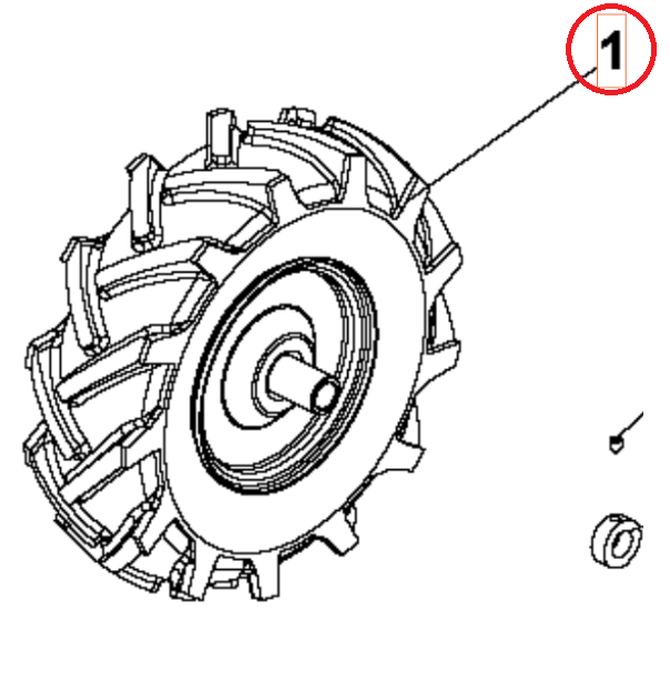 Right Wheel 3,50X6 i gruppen Övriga Reservdelar / Reservdelar Husqvarna Jordfräsar / Reservdelar Husqvarna TR348 hos Motorsågsbutiken (5986785-01)