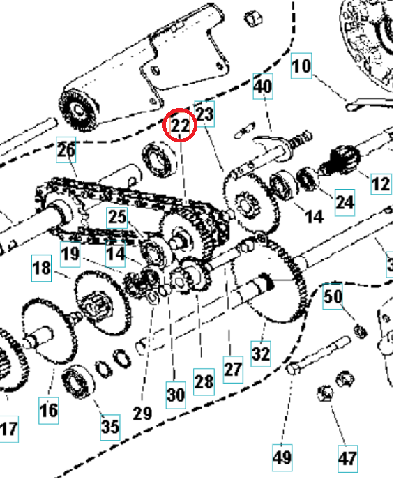 Shaft 3 i gruppen Övriga Reservdelar / Reservdelar Husqvarna Jordfräsar / Reservdelar Husqvarna TR348 hos Motorsågsbutiken (5986798-01)