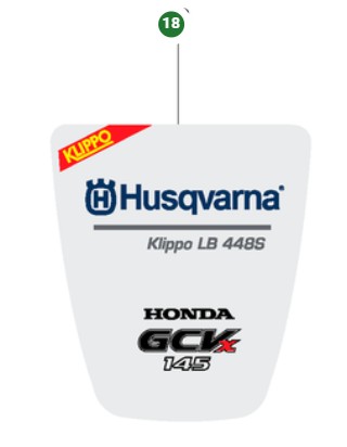 DECAL HUSQVARNA KLIPPO LB 448S i gruppen  hos Motorsågsbutiken (5995758-03)