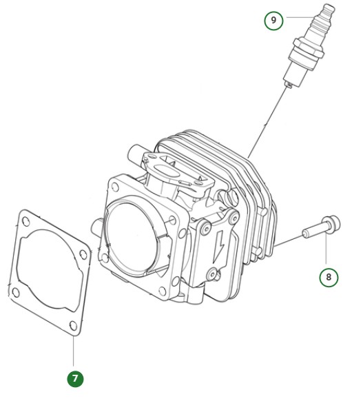 GASKET CYLINDER i gruppen Reservdelar Motorsågar / Husqvarna Motorsågar 500-serie / Reservdelar Husqvarna T540XP Mark III hos Motorsågsbutiken (5998092-01)