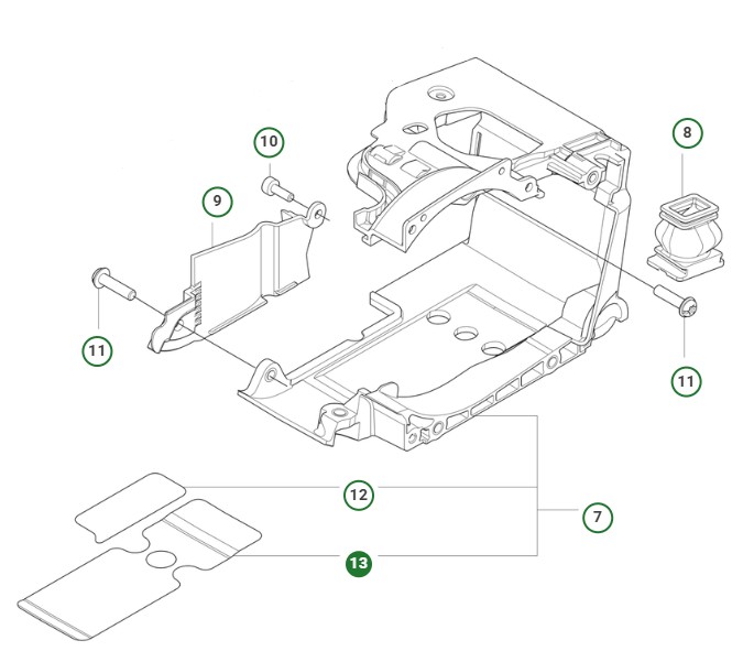 HEAT DEFLECTOR CYLINDER COVER i gruppen Reservdelar Motorsågar / Husqvarna Motorsågar 500-serie / Reservdelar Husqvarna T540XP Mark III hos Motorsågsbutiken (5998159-01)