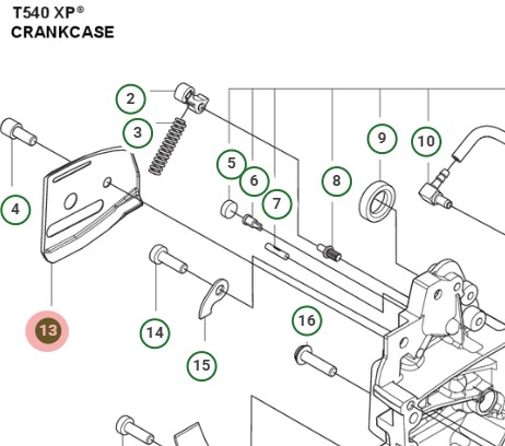 CHAIN GUIDE PLATE 095 i gruppen Reservdelar Motorsågar / Husqvarna Motorsågar 500-serie / Reservdelar Husqvarna T540XP Mark III hos Motorsågsbutiken (5998169-01)