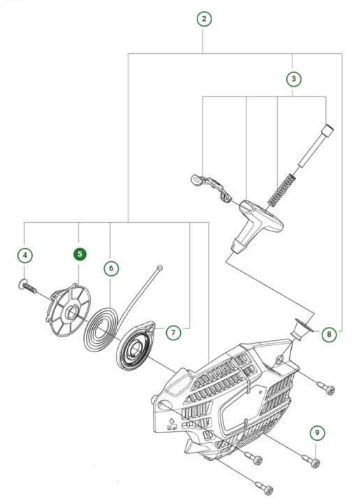 STARTER PULLEY 39CC i gruppen Reservdelar Motorsågar / Husqvarna Motorsågar 500-serie / Reservdelar Husqvarna T540XP Mark III hos Motorsågsbutiken (5998187-01)